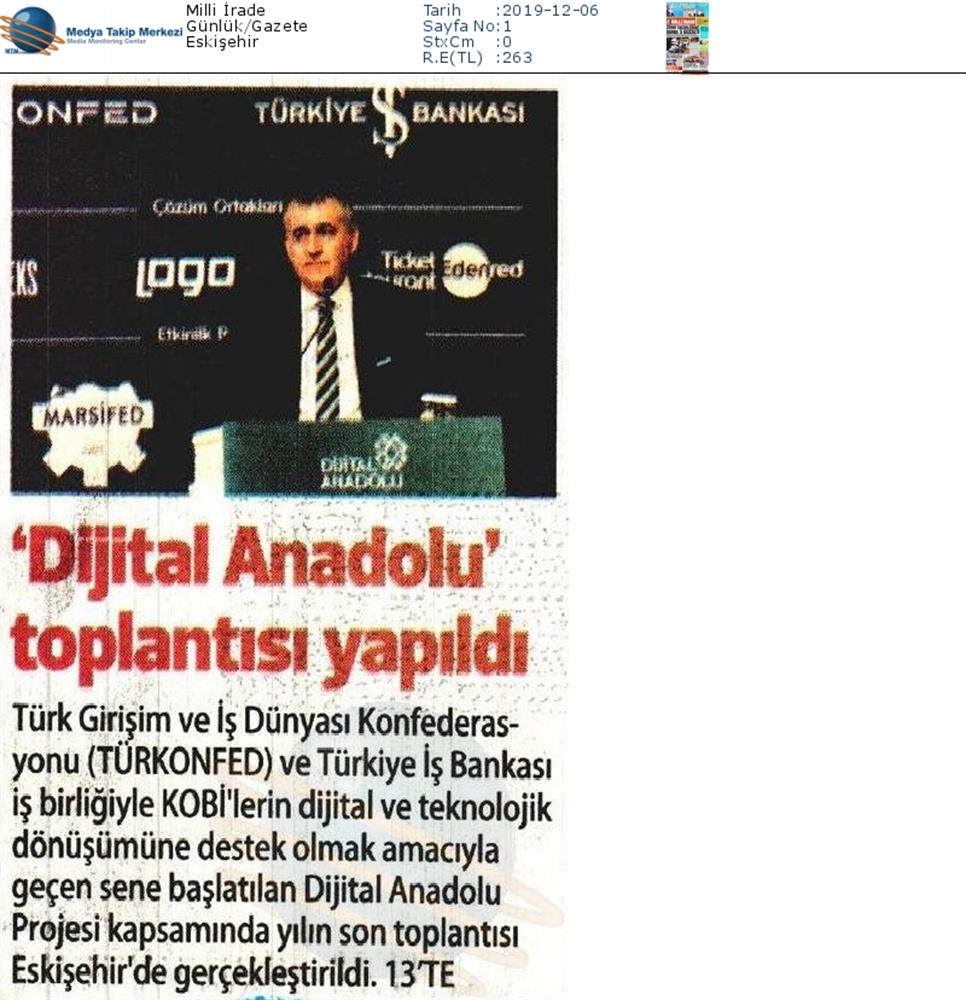 Dijital Anadolu Toplantısı Medya Yansimalari 5 Aralik 2019 Eskisehir - 17