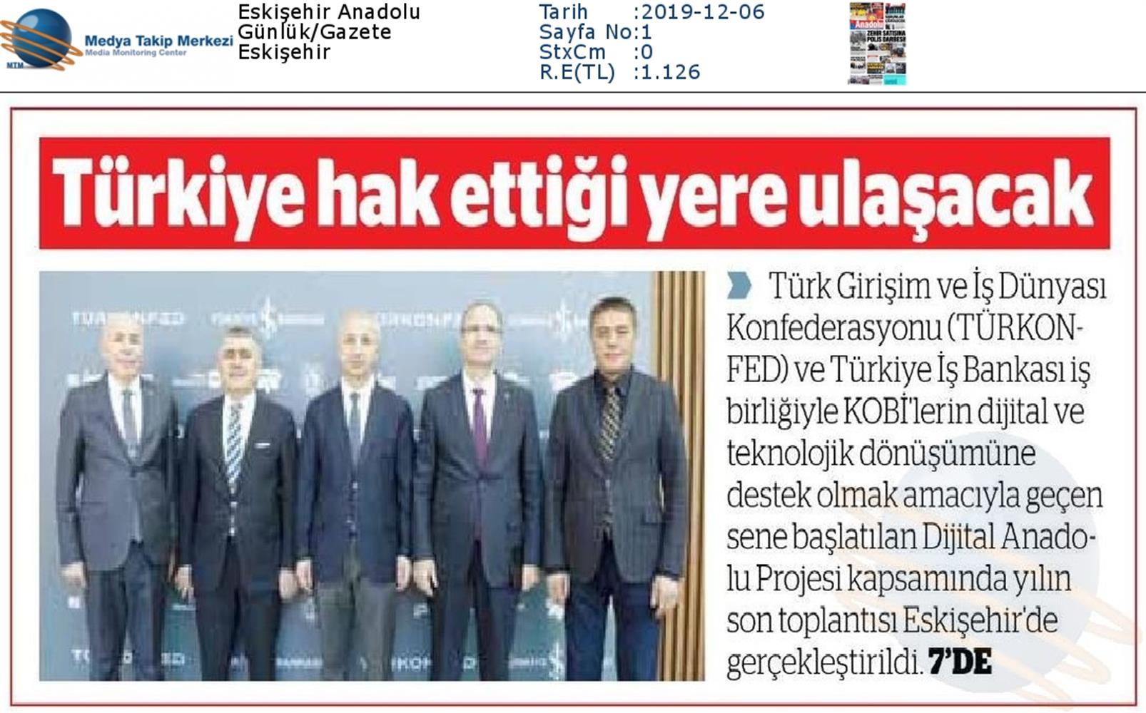 Dijital Anadolu Toplantısı Medya Yansimalari 5 Aralik 2019 Eskisehir - 18