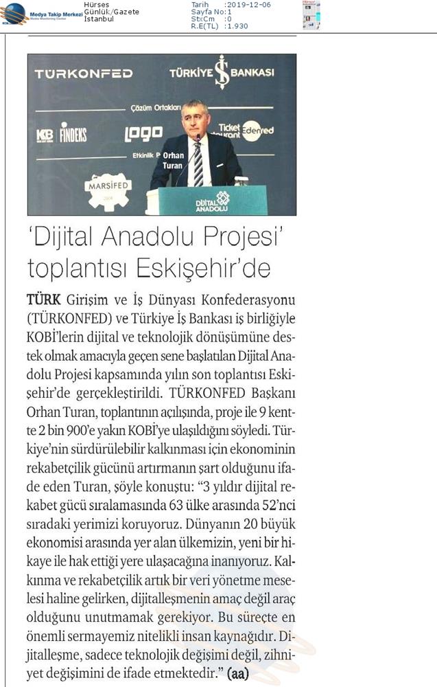 Dijital Anadolu Toplantısı Medya Yansimalari 5 Aralik 2019 Eskisehir - 20