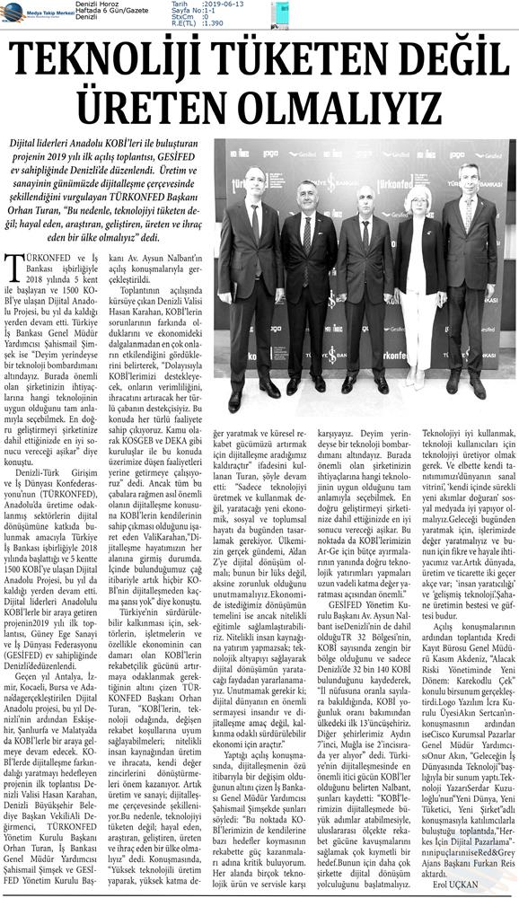 Dijital Anadolu Toplantısı Medya Yansimalari 11 Haziran 2019 Denizli - 11