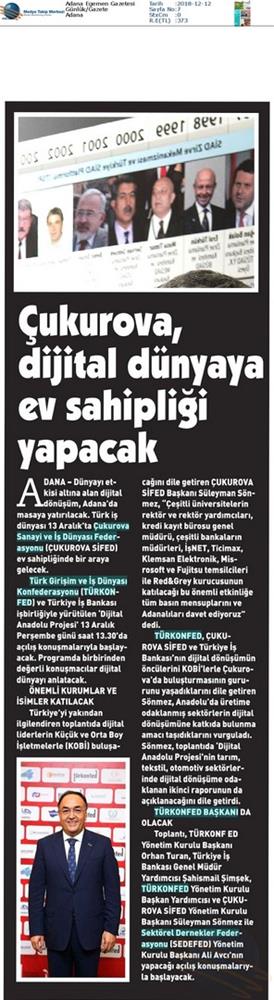 Dijital Anadolu Toplantısı Medya Yansimalari 13 Aralik 2018 Adana - 7