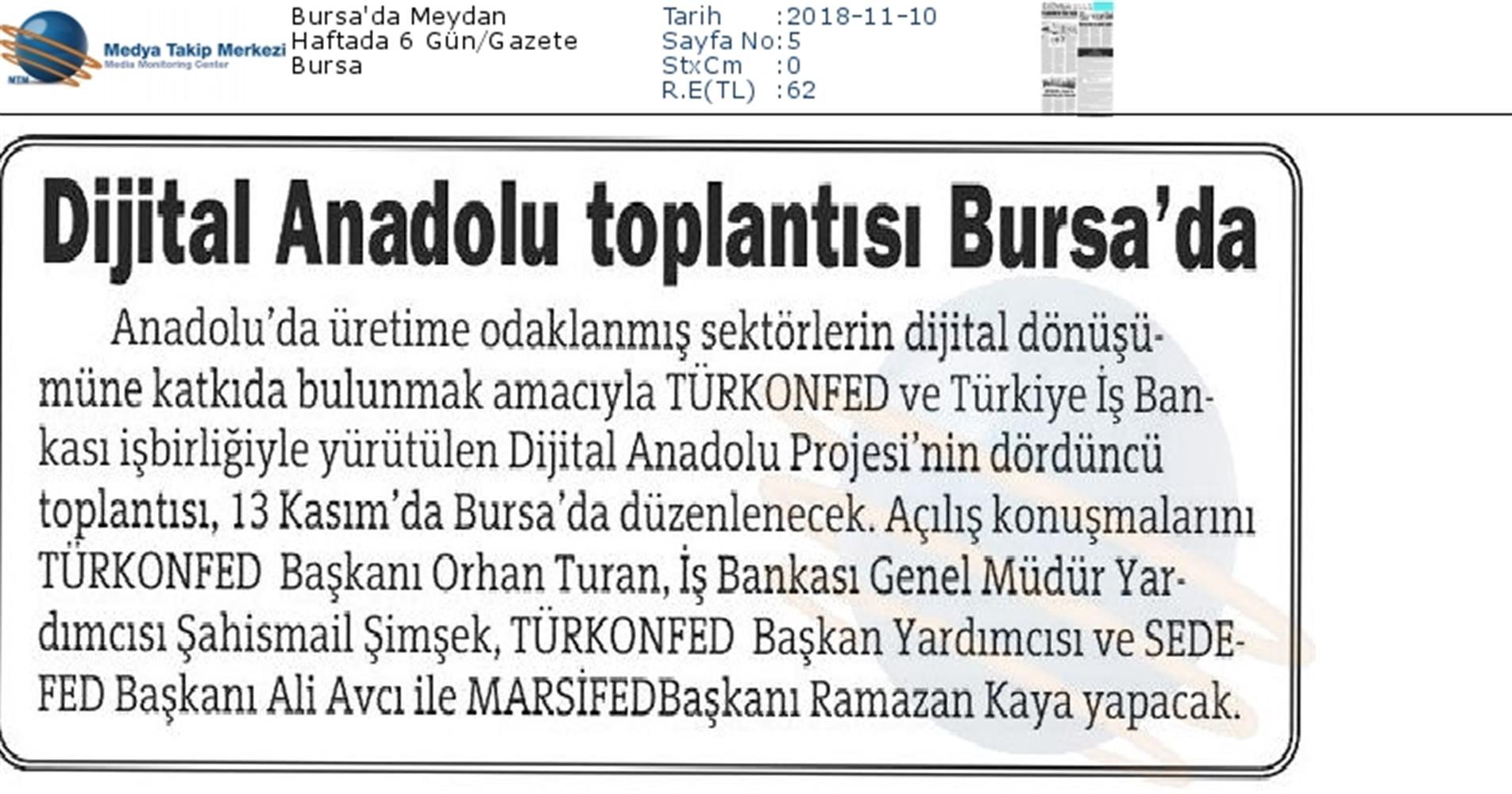 Dijital Anadolu Toplantısı Medya Yansimalari 13 Kasim Bursa - 5