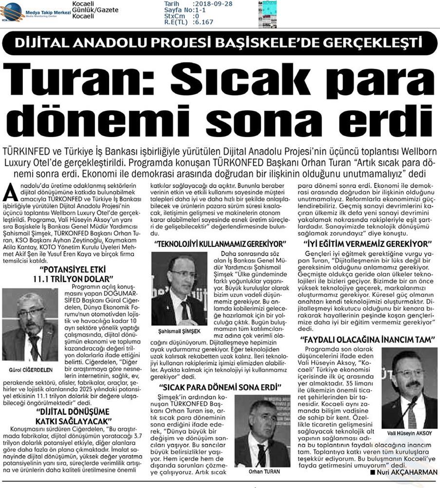 Dijital Anadolu Toplantısı Medya Yansimalari 26 Eylul 2018 Kocaeli - 2