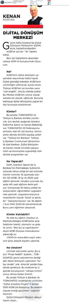 Dijital Dönüşüm Merkezi Tanitim Toplantısı Medya Yansimalari 26 Subat 2019 Istanbul - 12