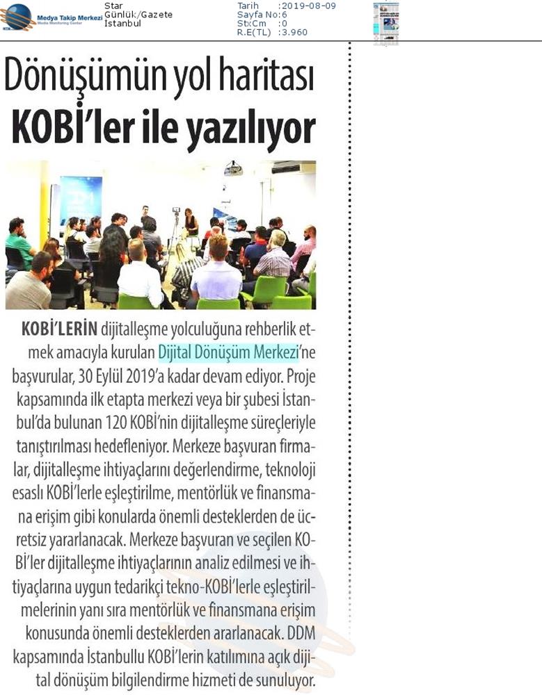 Dijital Dönüşüm Merkezine KOBİ Basvurulari Devam Ediyor Medya Yansimalari 7 Agustos 2019 - 4