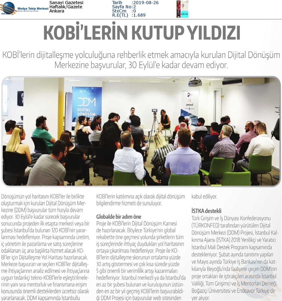 Dijital Dönüşüm Merkezine KOBİ Basvurulari Devam Ediyor Medya Yansimalari 7 Agustos 2019 - 5