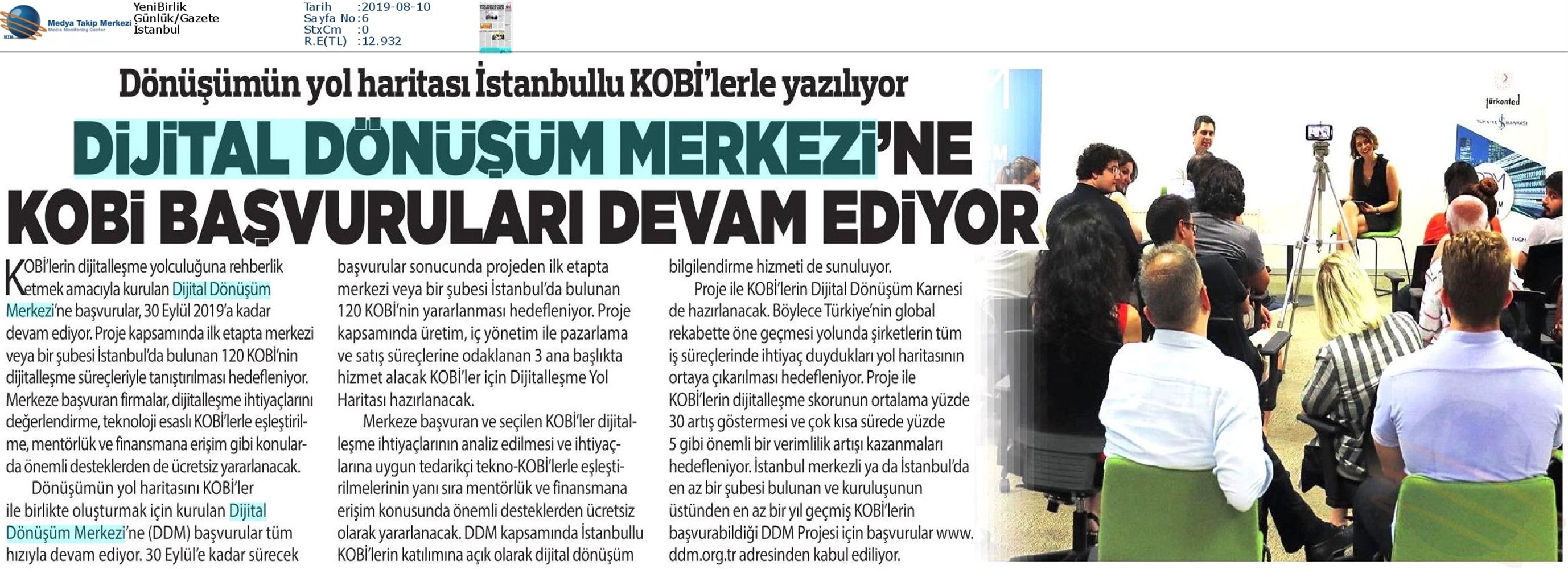 Dijital Dönüşüm Merkezine KOBİ Basvurulari Devam Ediyor Medya Yansimalari 7 Agustos 2019 - 13
