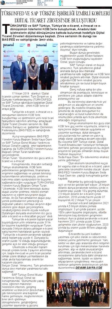Dijital Ticaret Zirvesi Medya Yansimalari 16 Nisan 2019 Izmir - 10