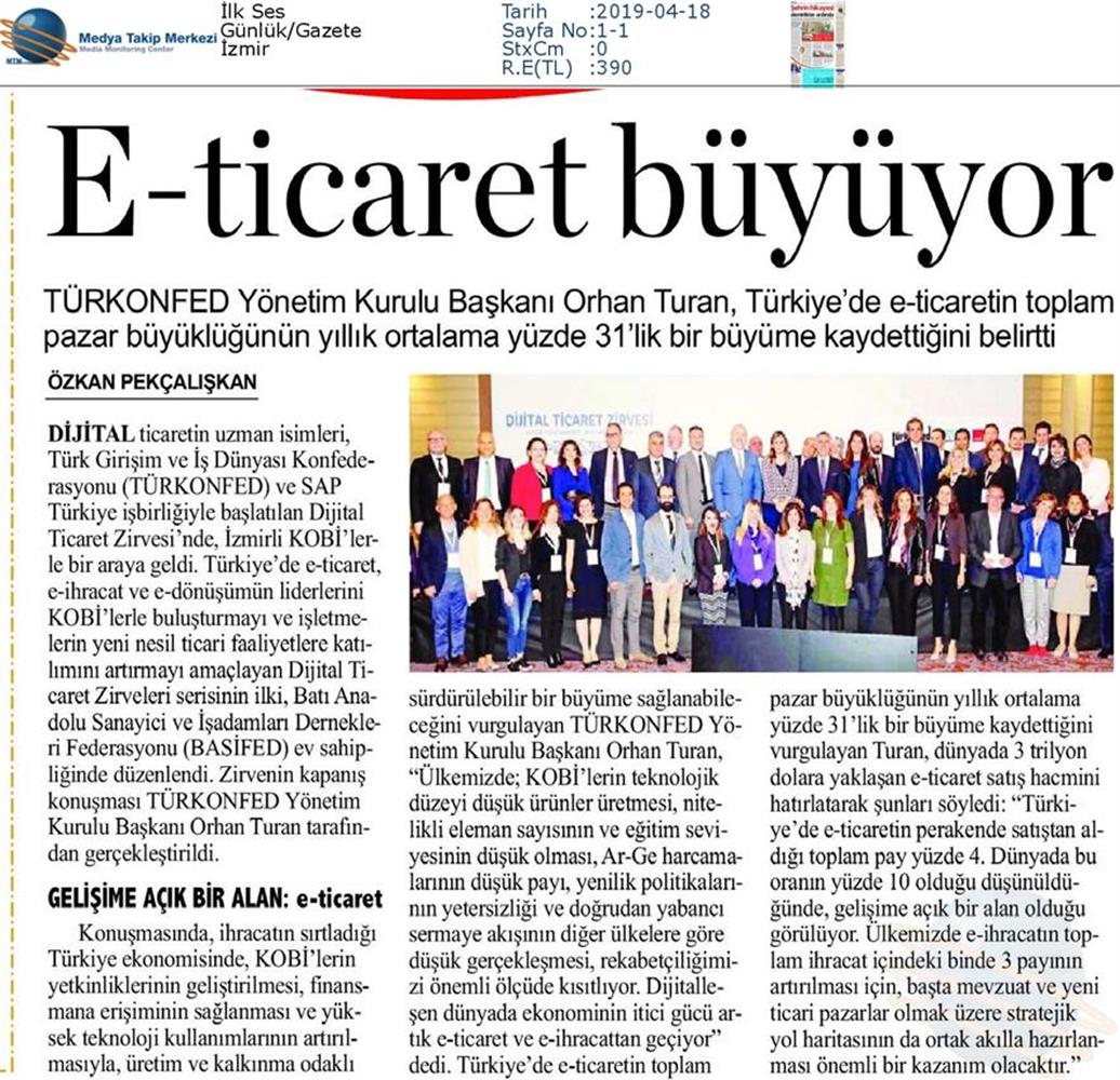 Dijital Ticaret Zirvesi Medya Yansimalari 16 Nisan 2019 Izmir - 28