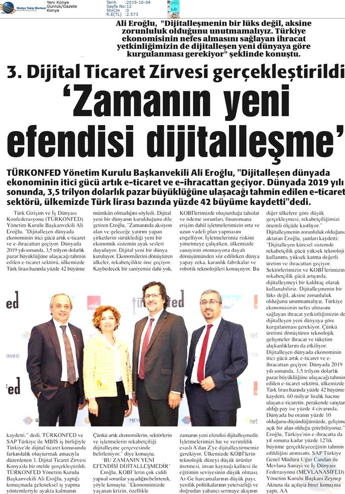 Dijital Ticaret Zirvesi Medya Yansimalari 2 Ekim 2019 Konya - 4