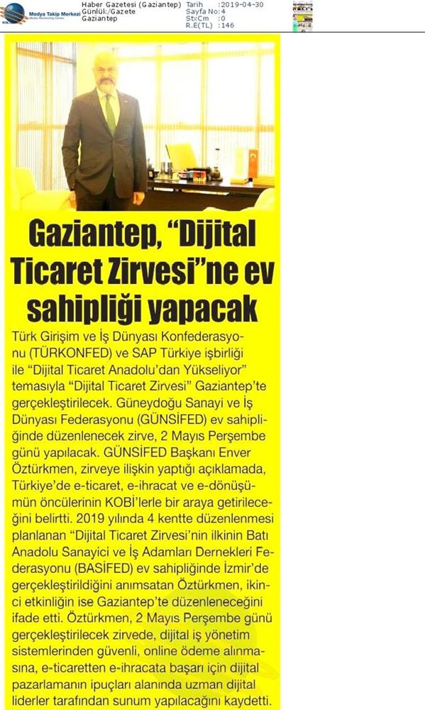 Dijital Ticaret Zirvesi Medya Yansimalari 2 Mayis 2019 Gaziantep - 7