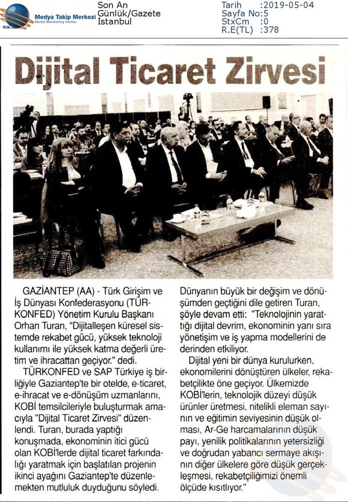 Dijital Ticaret Zirvesi Medya Yansimalari 2 Mayis 2019 Gaziantep - 22