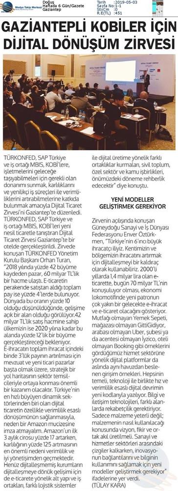 Dijital Ticaret Zirvesi Medya Yansimalari 2 Mayis 2019 Gaziantep - 44