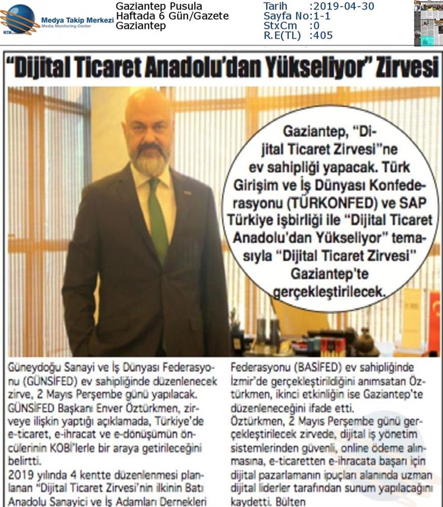 Dijital Ticaret Zirvesi Medya Yansimalari 2 Mayis 2019 Gaziantep - 55