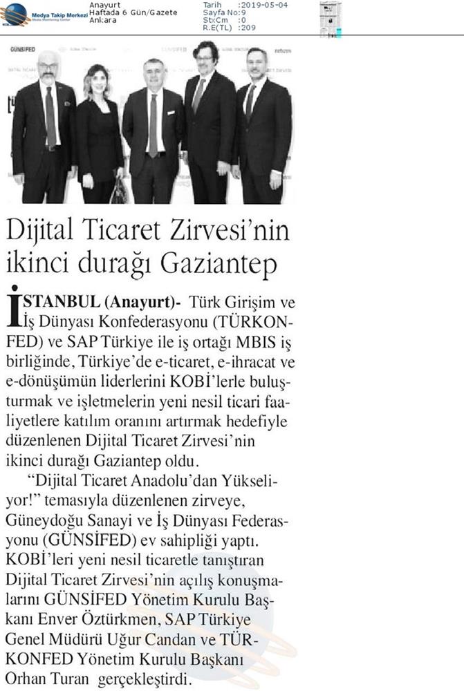 Dijital Ticaret Zirvesi Medya Yansimalari 2 Mayis 2019 Gaziantep - 57