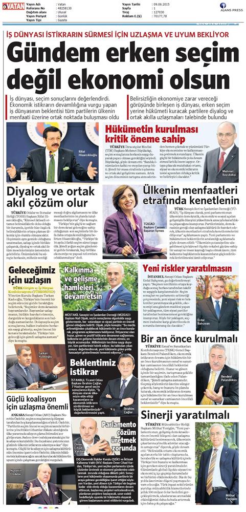 Genel Secim Sonrasi Basina Yansiyan Görüşlerimiz - 6