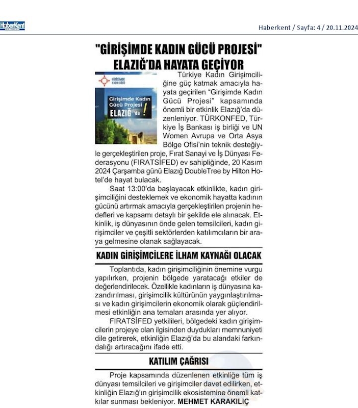 Girişimde Kadin Gucu 20 Kasim 2024 Elazig - 1