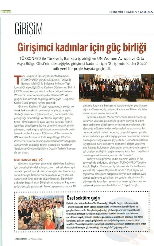 Girişimde Kadin Gucu Projesi Tanitim Toplantısı 1 Haziran 2022 Istanbul - 5