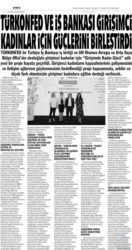 Girişimde Kadin Gucu Projesi Tanitim Toplantısı 1 Haziran 2022 Istanbul - 7