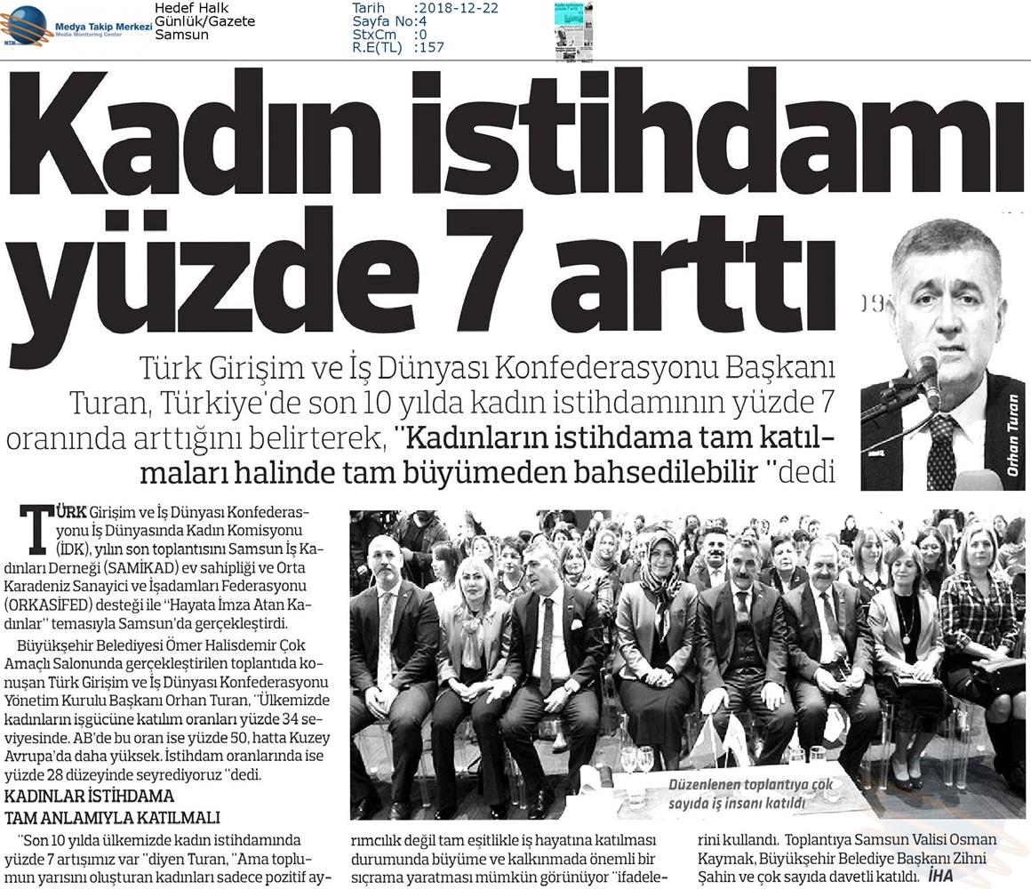 Hayata Imza Atan Kadinlar Toplantısı Medya Yansimalari 21 Aralik 2018 Samsun - 5