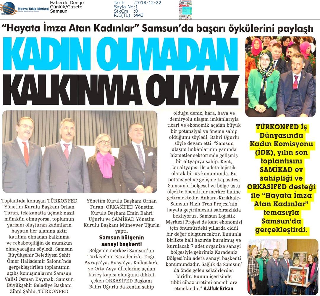 Hayata Imza Atan Kadinlar Toplantısı Medya Yansimalari 21 Aralik 2018 Samsun - 6
