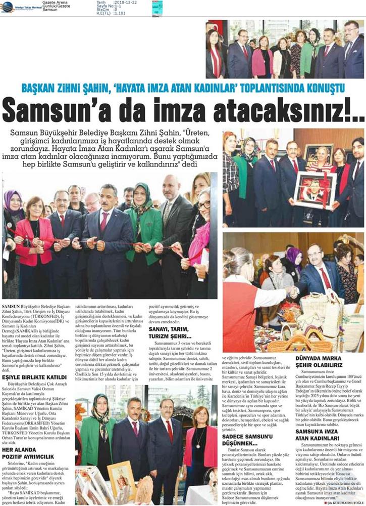 Hayata Imza Atan Kadinlar Toplantısı Medya Yansimalari 21 Aralik 2018 Samsun - 12