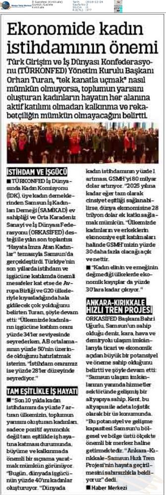 Hayata Imza Atan Kadinlar Toplantısı Medya Yansimalari 21 Aralik 2018 Samsun - 20