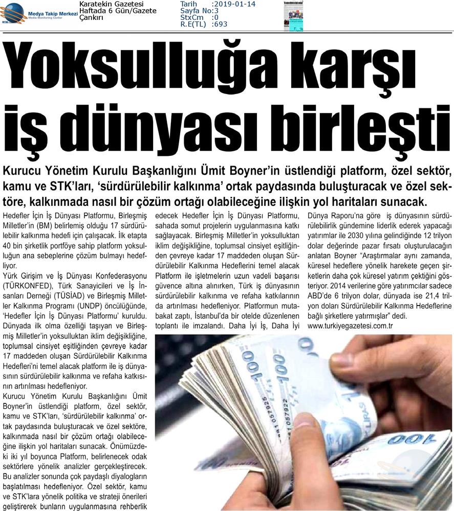 Hedefler Icin Is Dunyasi Platformu Medya Yansimalari 11 Ocak 2019 Istanbul - 1