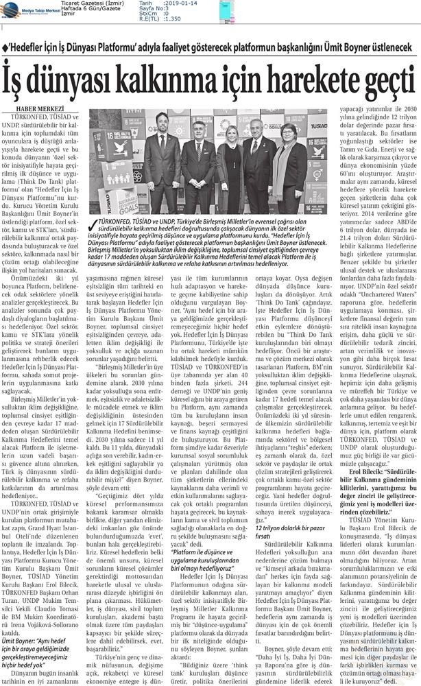 Hedefler Icin Is Dunyasi Platformu Medya Yansimalari 11 Ocak 2019 Istanbul - 3