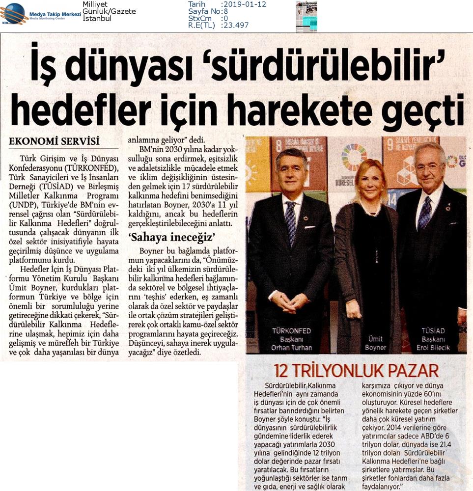 Hedefler Icin Is Dunyasi Platformu Medya Yansimalari 11 Ocak 2019 Istanbul - 8