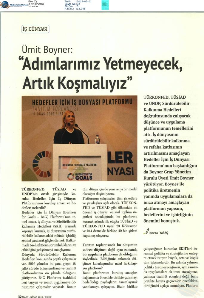Hedefler Icin Is Dunyasi Platformu Medya Yansimalari 11 Ocak 2019 Istanbul - 17
