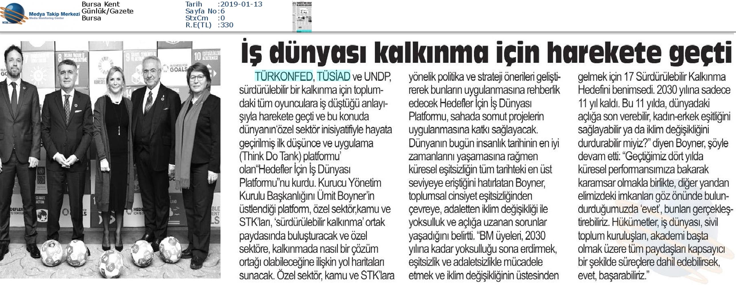 Hedefler Icin Is Dunyasi Platformu Medya Yansimalari 11 Ocak 2019 Istanbul - 18