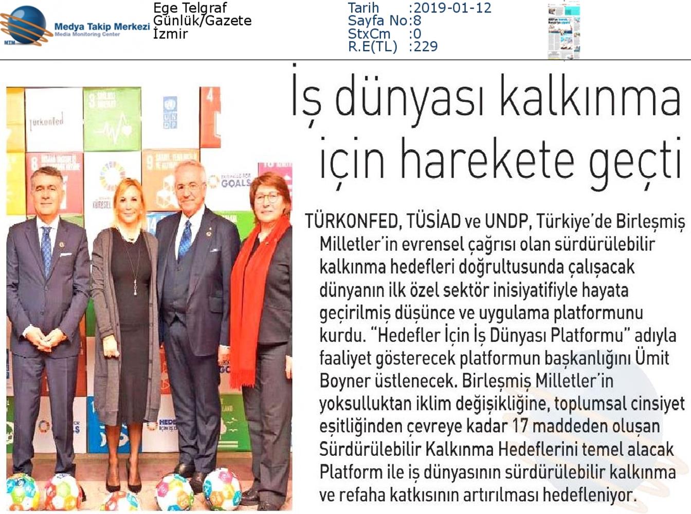 Hedefler Icin Is Dunyasi Platformu Medya Yansimalari 11 Ocak 2019 Istanbul - 20