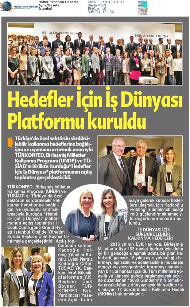 Hedefler Icin Is Dunyasi Platformu Medya Yansimalari 11 Ocak 2019 Istanbul - 21