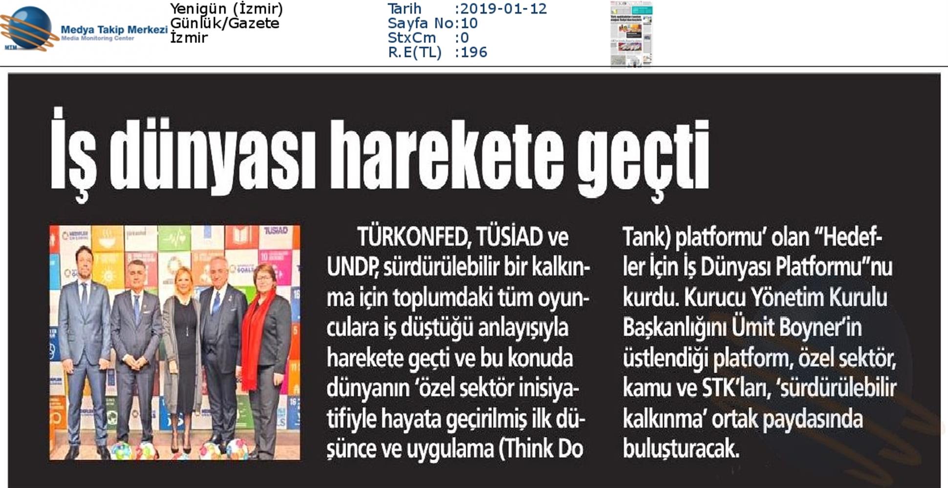 Hedefler Icin Is Dunyasi Platformu Medya Yansimalari 11 Ocak 2019 Istanbul - 23