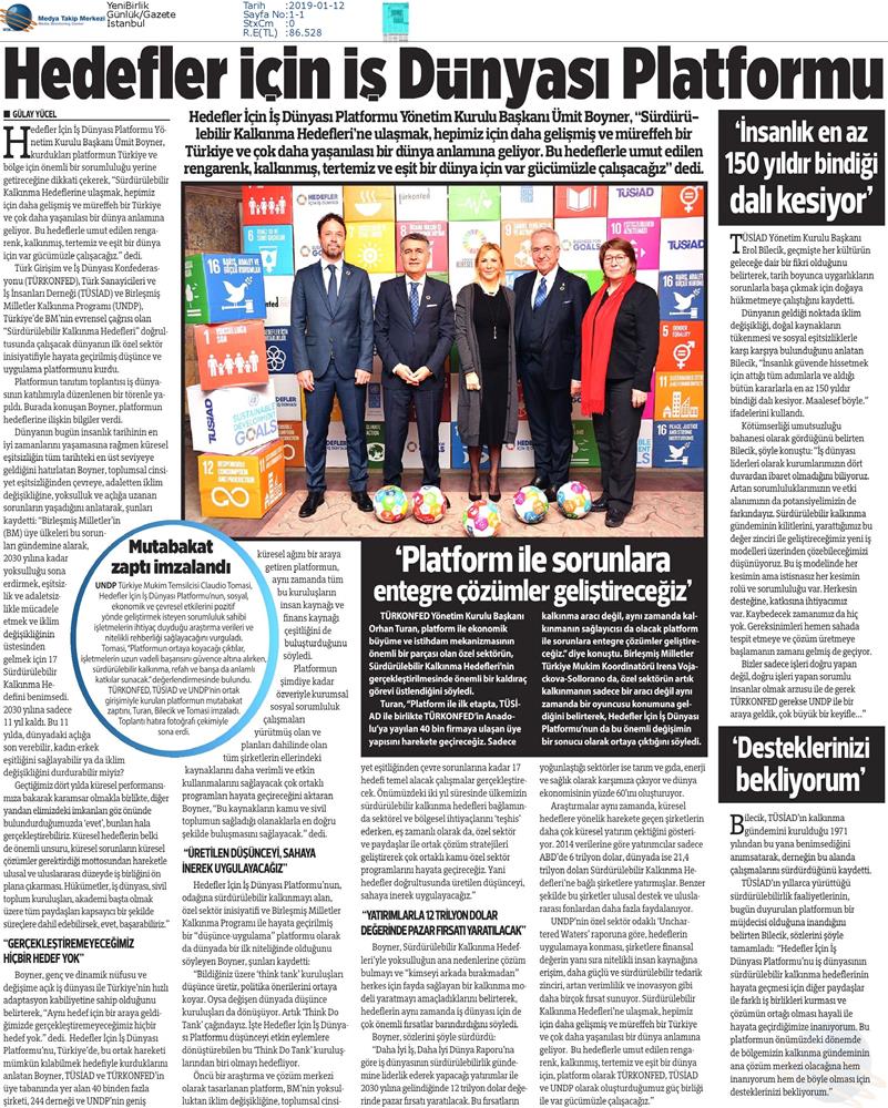 Hedefler Icin Is Dunyasi Platformu Medya Yansimalari 11 Ocak 2019 Istanbul - 26
