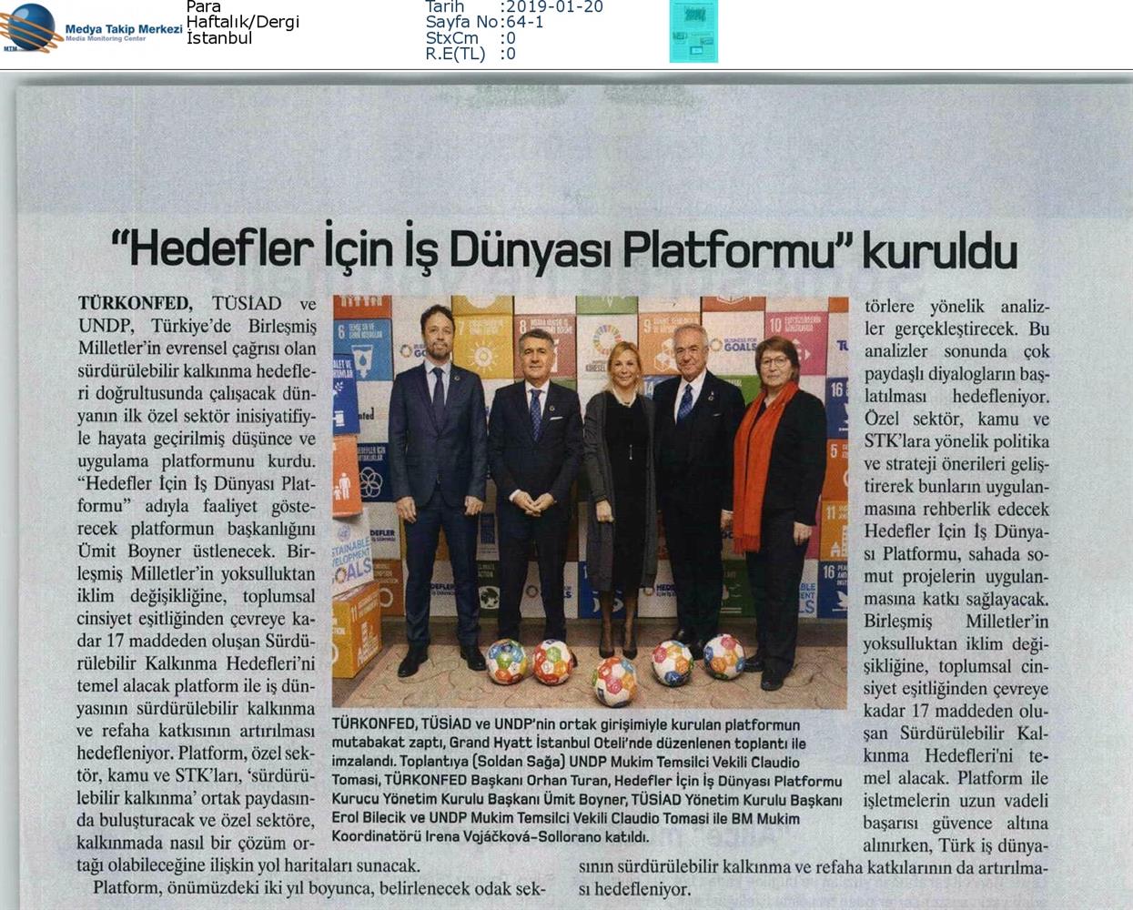 Hedefler Icin Is Dunyasi Platformu Medya Yansimalari 11 Ocak 2019 Istanbul - 31