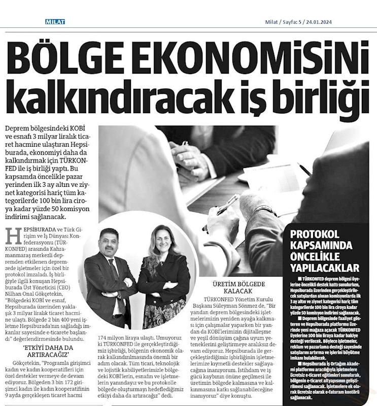 Hepsiburada Ve TÜRKONFED Deprem Bolgesi İşbirliği Protokolu - 5