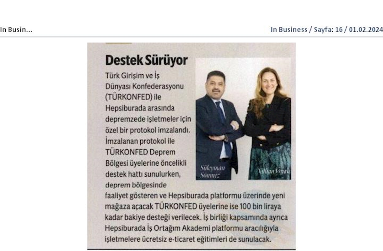 Hepsiburada Ve TÜRKONFED Deprem Bolgesi İşbirliği Protokolu - 7