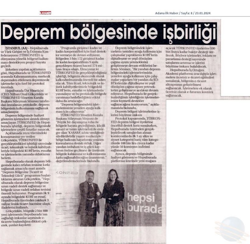 Hepsiburada Ve TÜRKONFED Deprem Bolgesi İşbirliği Protokolu - 13