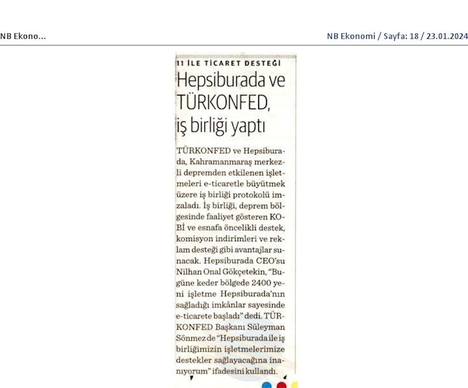 Hepsiburada Ve TÜRKONFED Deprem Bolgesi İşbirliği Protokolu - 16