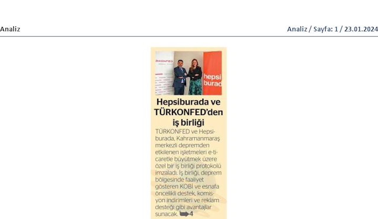 Hepsiburada Ve TÜRKONFED Deprem Bolgesi İşbirliği Protokolu - 19