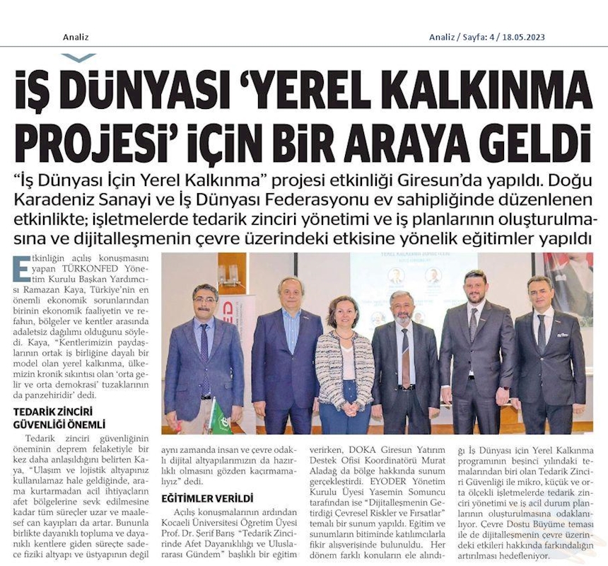 Is Dunyasi Icin Yerel Kalkinma Egitimi 2023 - 2
