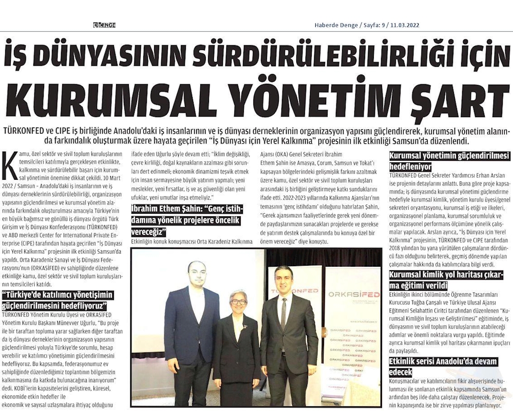 Is Dunyasi Icin Yerel Kalkinma Projesi - 1