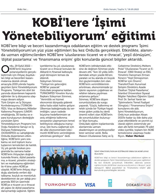 Isimi Yonetebiliyorum Egitimi 29 Eylul 2022 Ordu - 13
