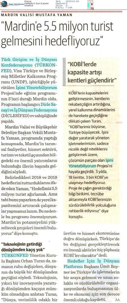 Isimi Yonetebiliyorum Egitimi Medya Yansimalari 17 18 Ocak 2020 Mardin - 3