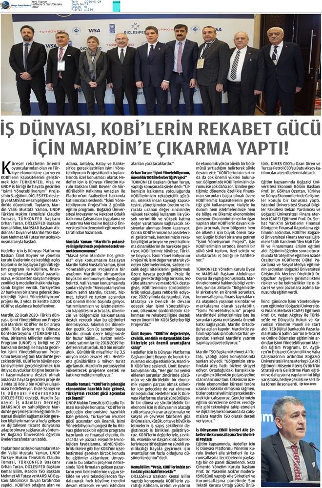 Isimi Yonetebiliyorum Egitimi Medya Yansimalari 17 18 Ocak 2020 Mardin - 6
