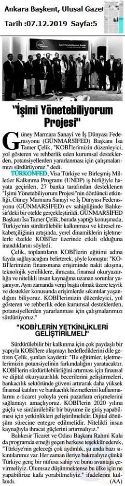 Isimi Yonetebiliyorum Egitimi Medya Yansimalari 6 7 Aralik Balikesir - 4