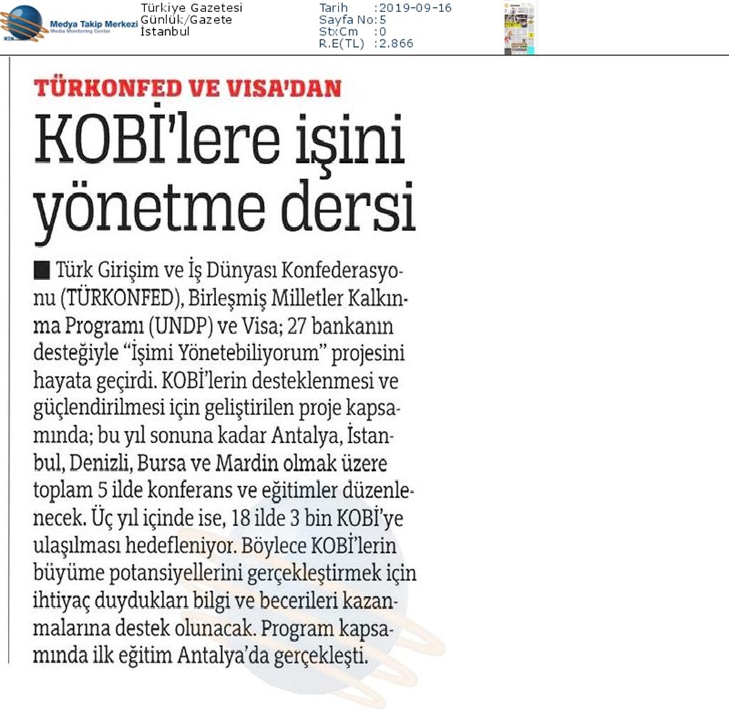 Isimi Yonetebiliyorum Projesi Medya Yansimalari 13 Eylul 2019 Antalya - 13