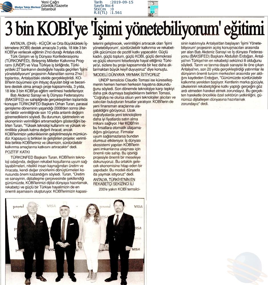 Isimi Yonetebiliyorum Projesi Medya Yansimalari 13 Eylul 2019 Antalya - 14